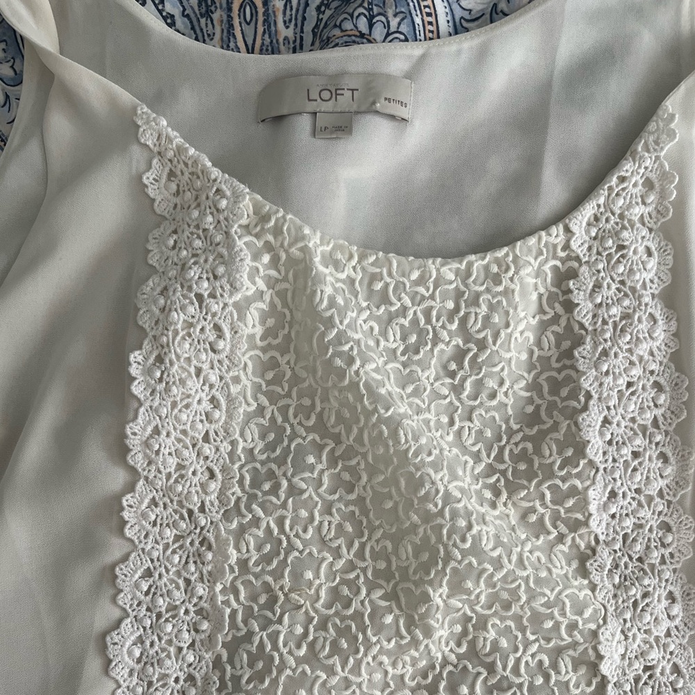 LOFT | Cream Sleeveless Blouse - Picture 4 of 15